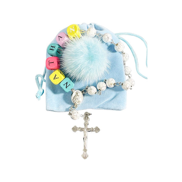 Christening Light Blue Chocolate W/ Mini Rosary Cross Bracelet - From  www.